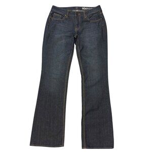 NY&C Womens Low Rise Bootcut Curvy Jeans Size 6 Dark Wash Stretch Denim